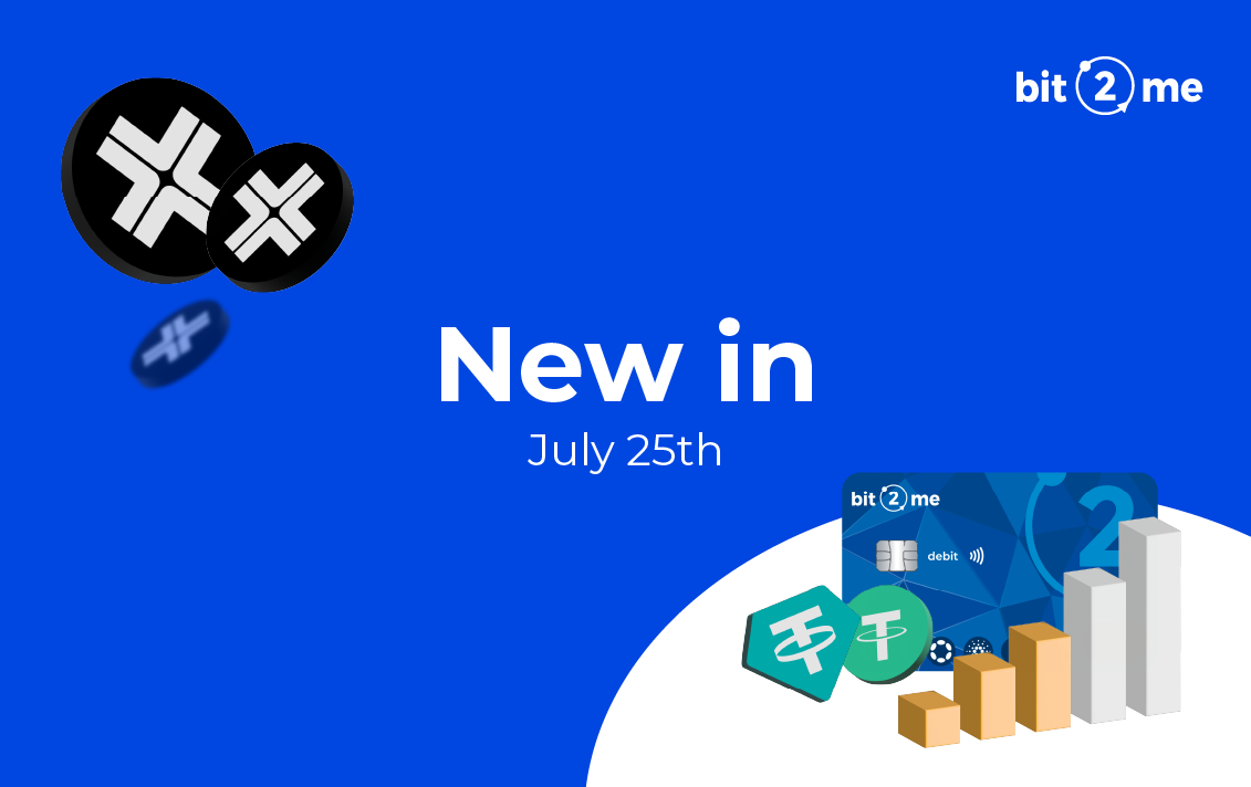 Here's what's new at Bit2Me for the week of 25 July 2023; more cashback, new cryptocurrencies and the merger of Card and Earn.