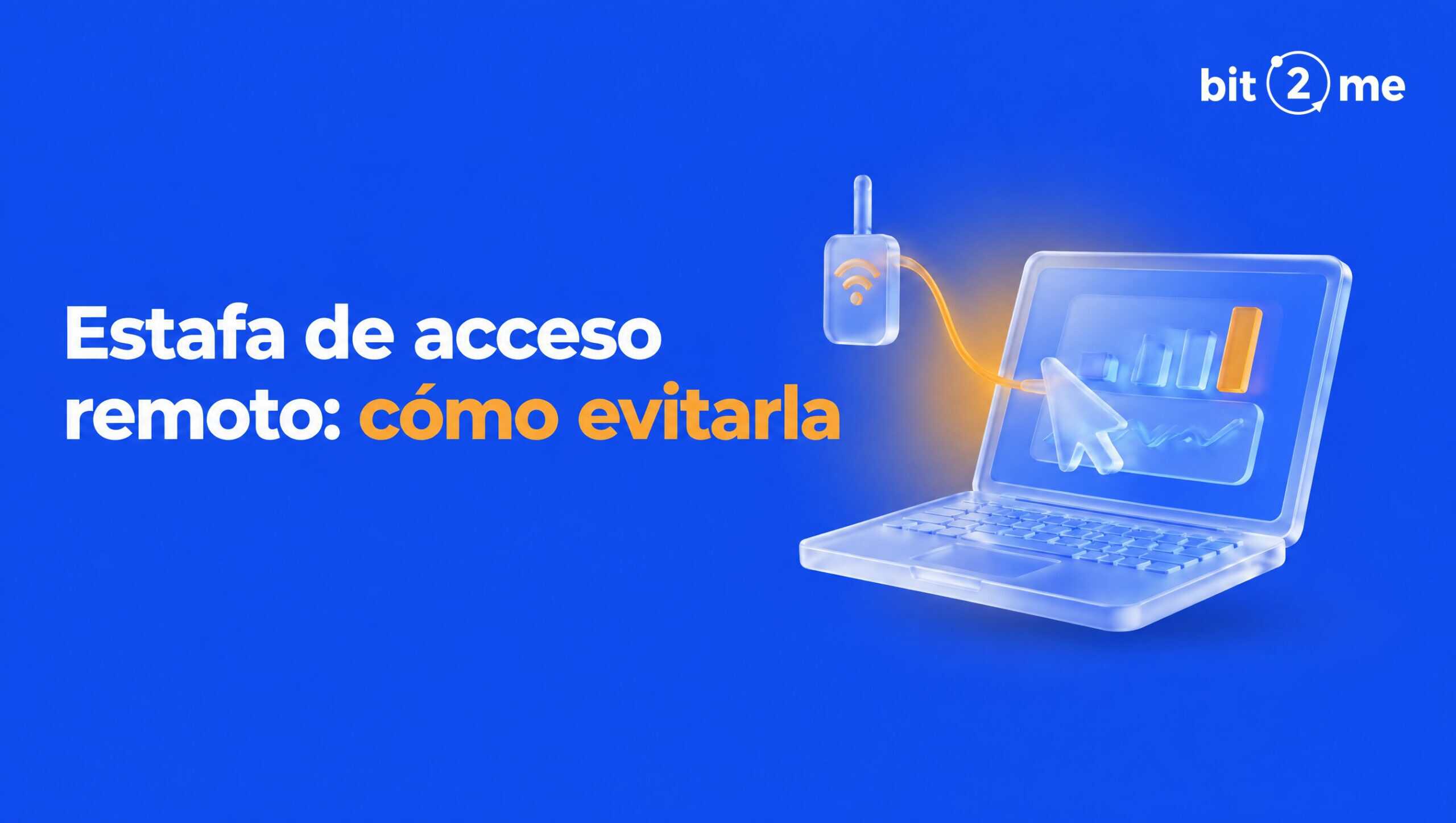 Portátil controlado a distancia que representa la estafa de acceso remoto