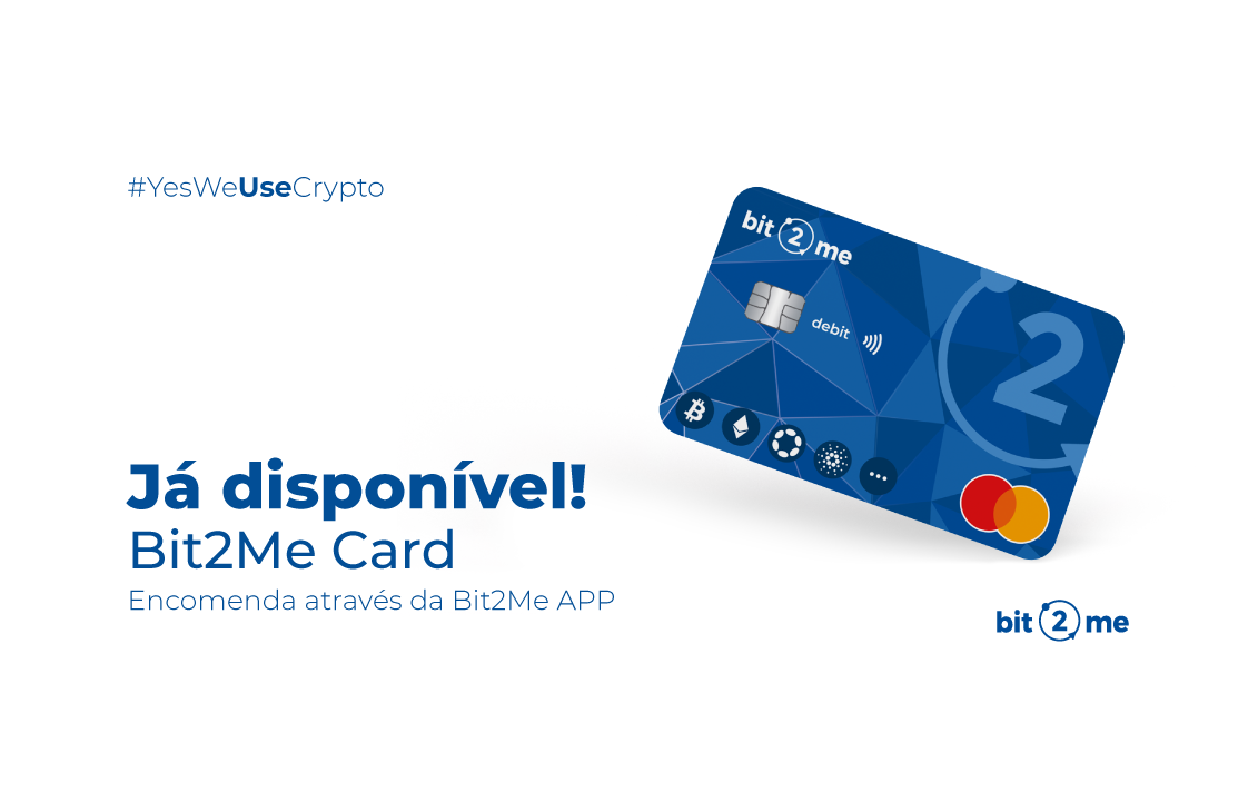 Hoje queremos apresentar-lhe o nosso novo produto: Bit2Me Card, um cartão Mastercard que lhe permitirá pagar o que quiser com as criptomoedas que tem nas suas carteiras Bit2Me.